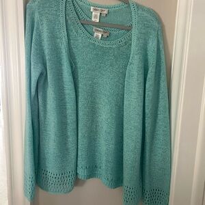 Cold Water Creek Women's Aqua Sweater set